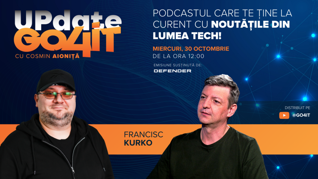 Cosmin Aioniță prezintă „Update Go4it” #6 cu invitatul Francisc Kurko: AI-ul este doar o bulă